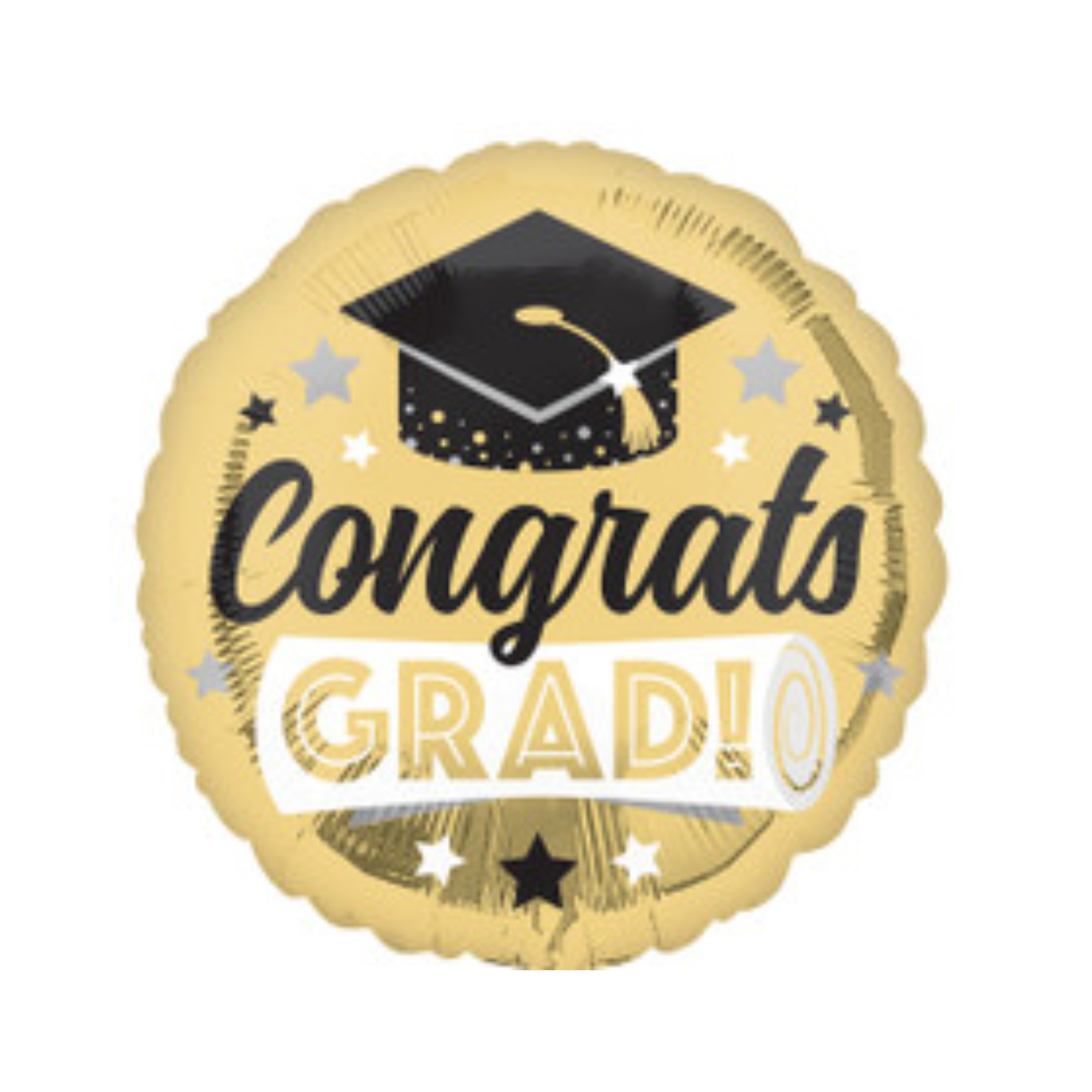 18" Gold Stars Grad Balloon