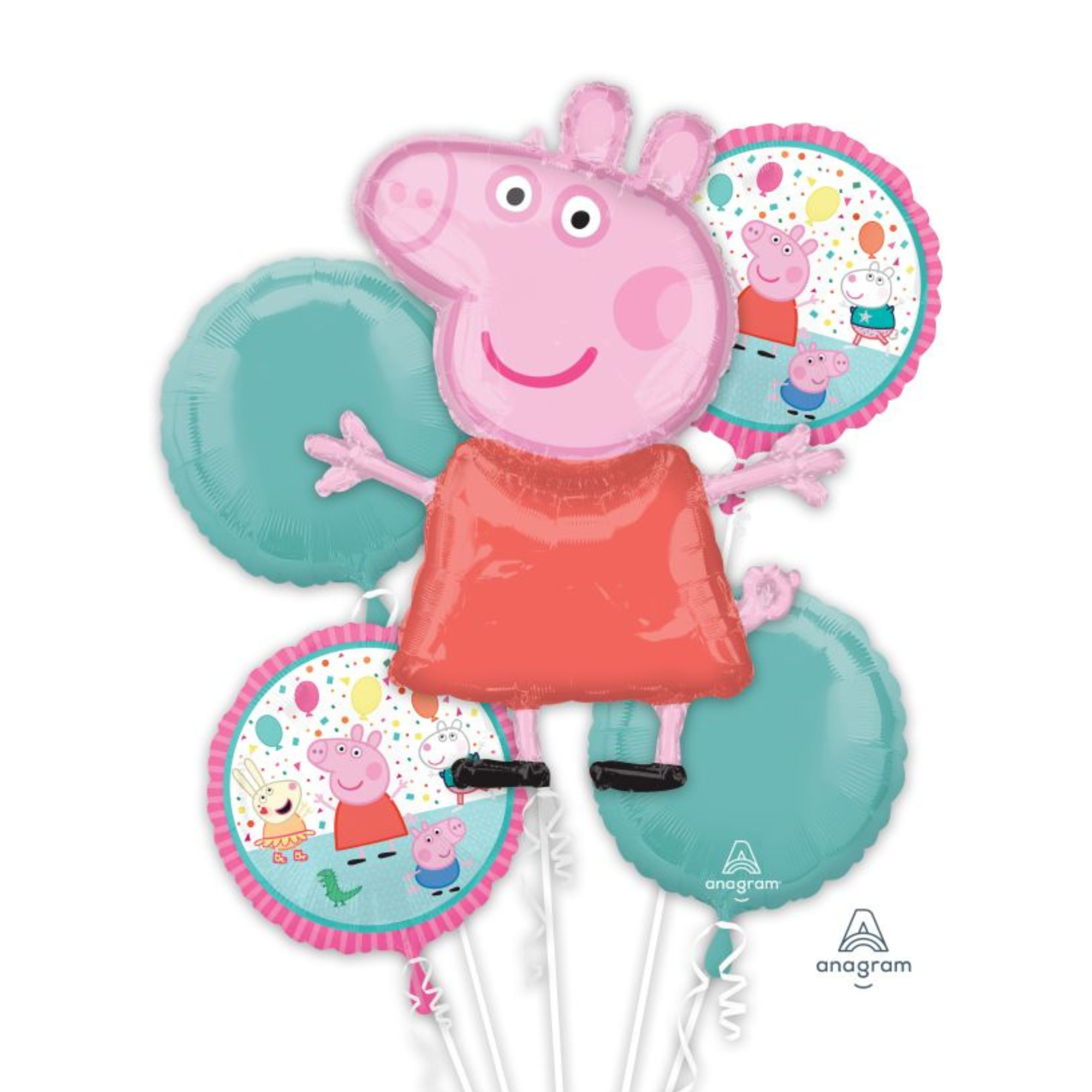 Peppa Pig Party Balloon Bouquet