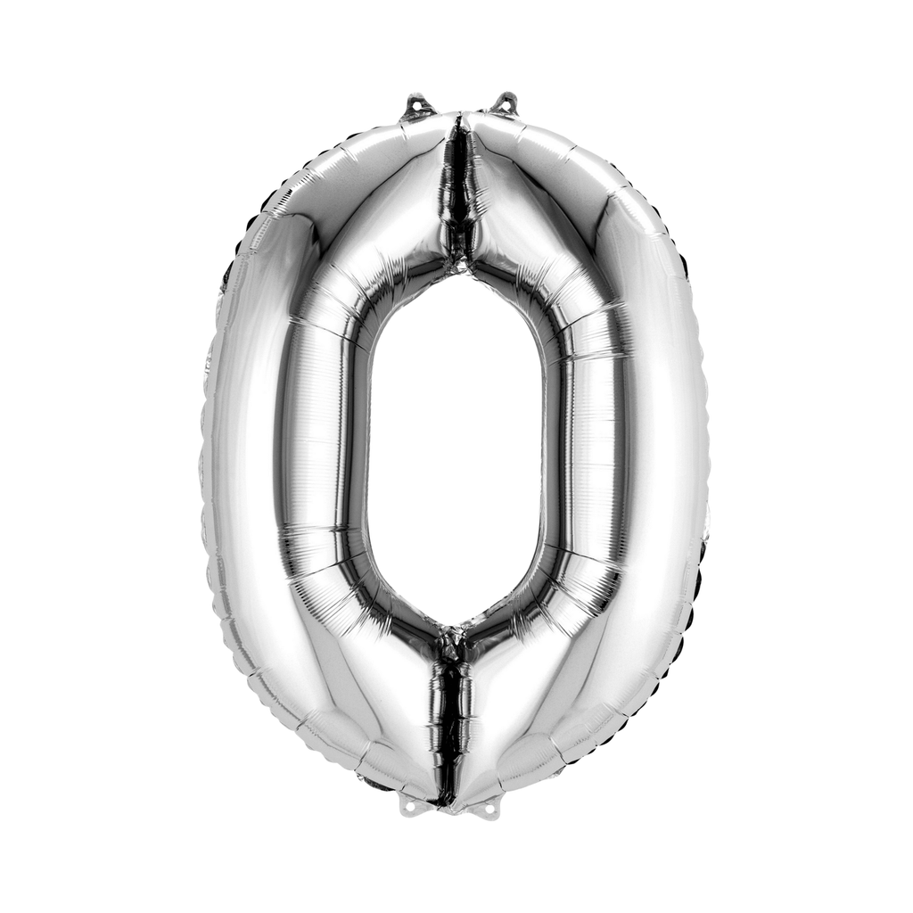 34" Number Balloon - Silver