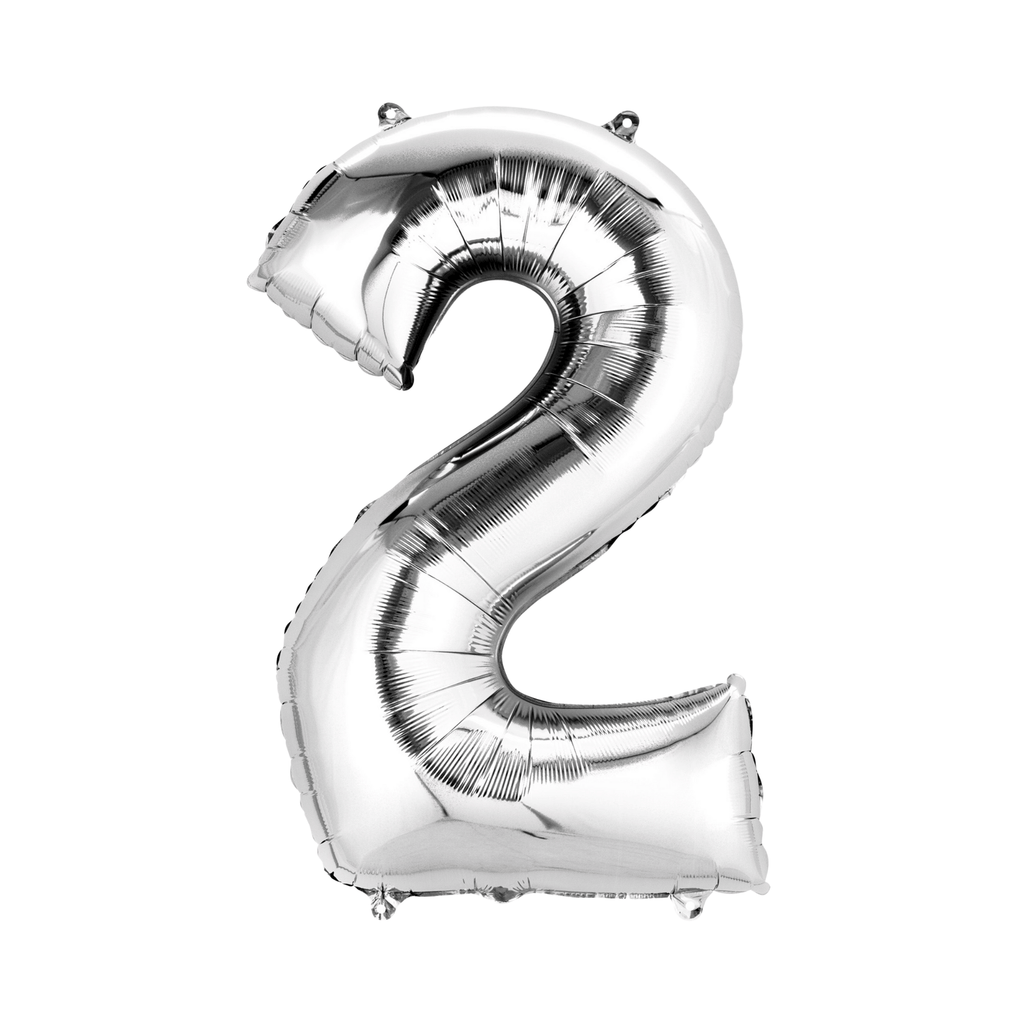 34" Number Balloon - Silver