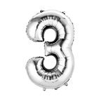 34" Number Balloon - Silver