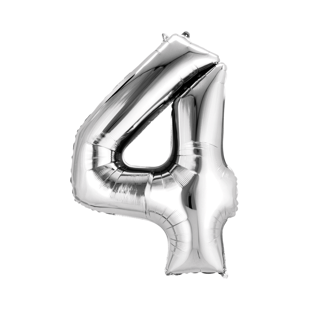 34" Number Balloon - Silver