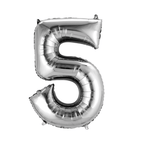 34" Number Balloon - Silver