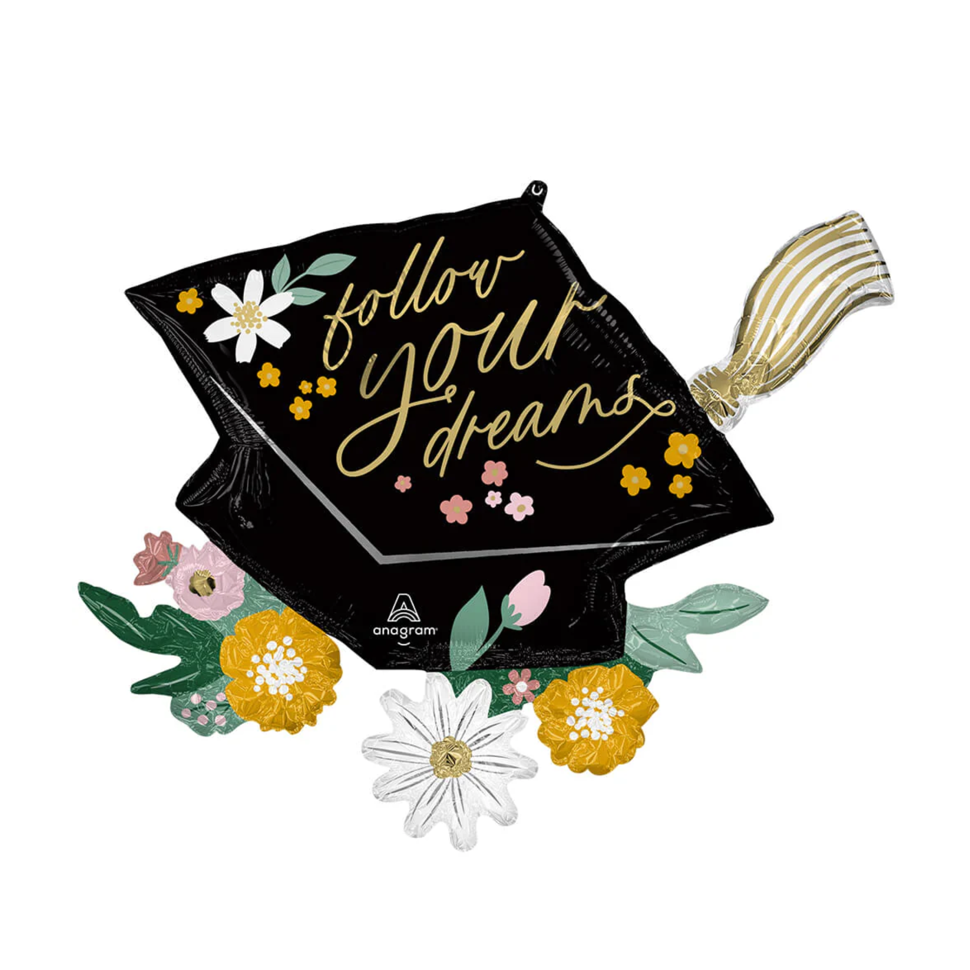 Supersize Floral Follow Your Dreams Grad Balloon