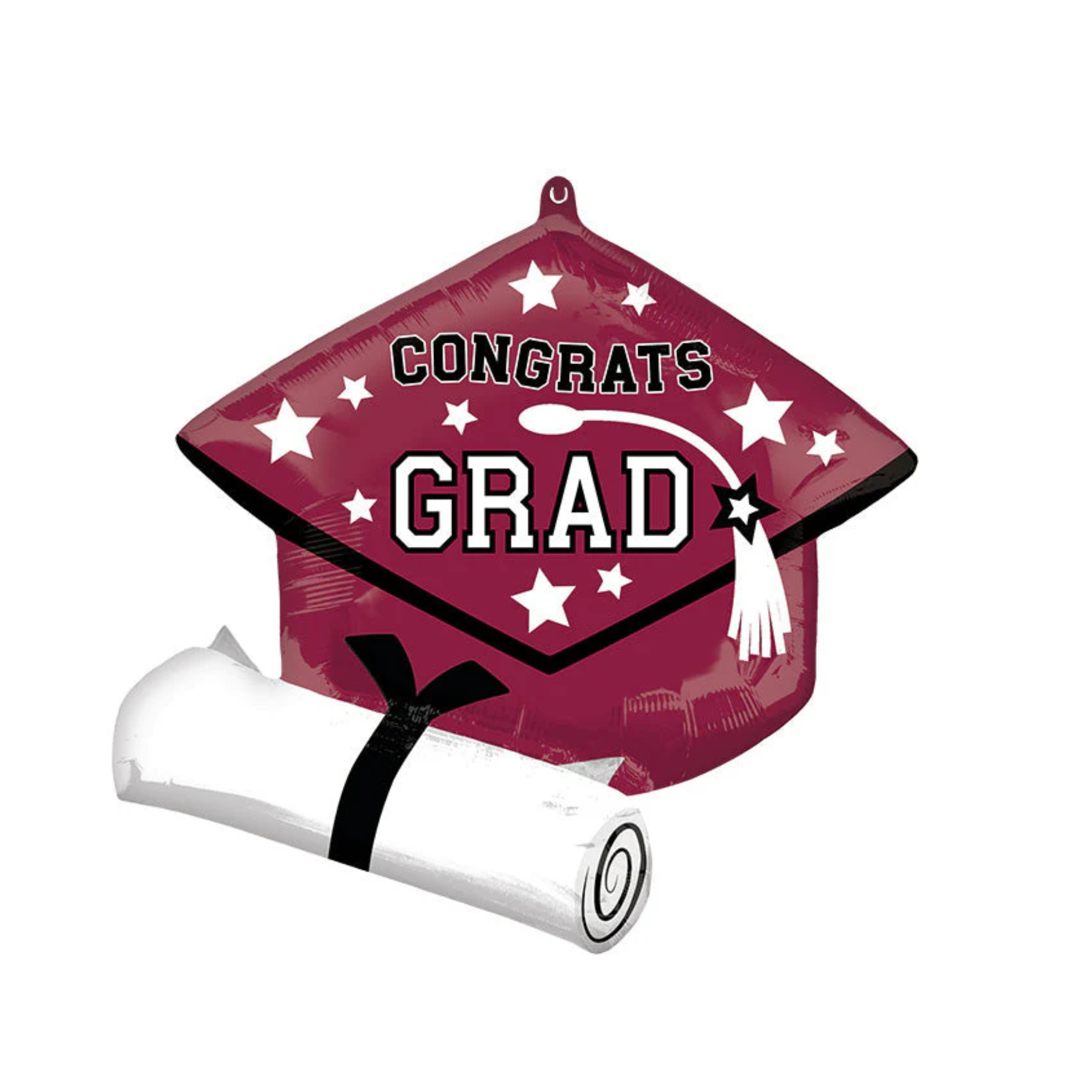 Supersize Maroon Congrats Grad Hat Balloon