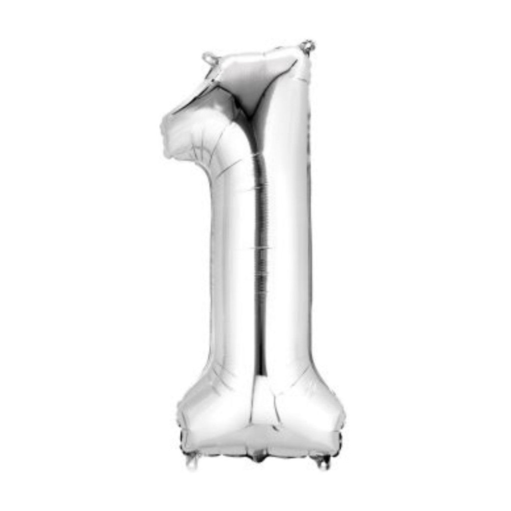 34" Number Balloon - Silver